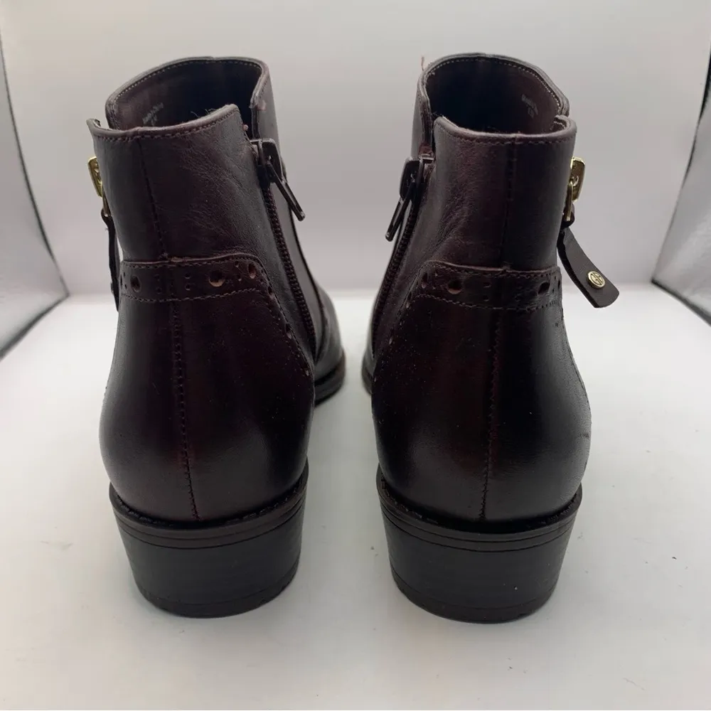 Giani Bernini Womens Nieve Leather Round Toe Ankle Fashion Boots 8.5M burgundy - Image 5