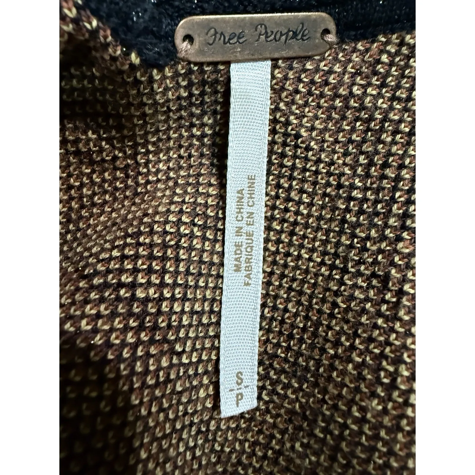 Free People HUNTRESS OF A MAN Sweater Knit Low Back Mini Dress Boho Chic Size S - Image 7