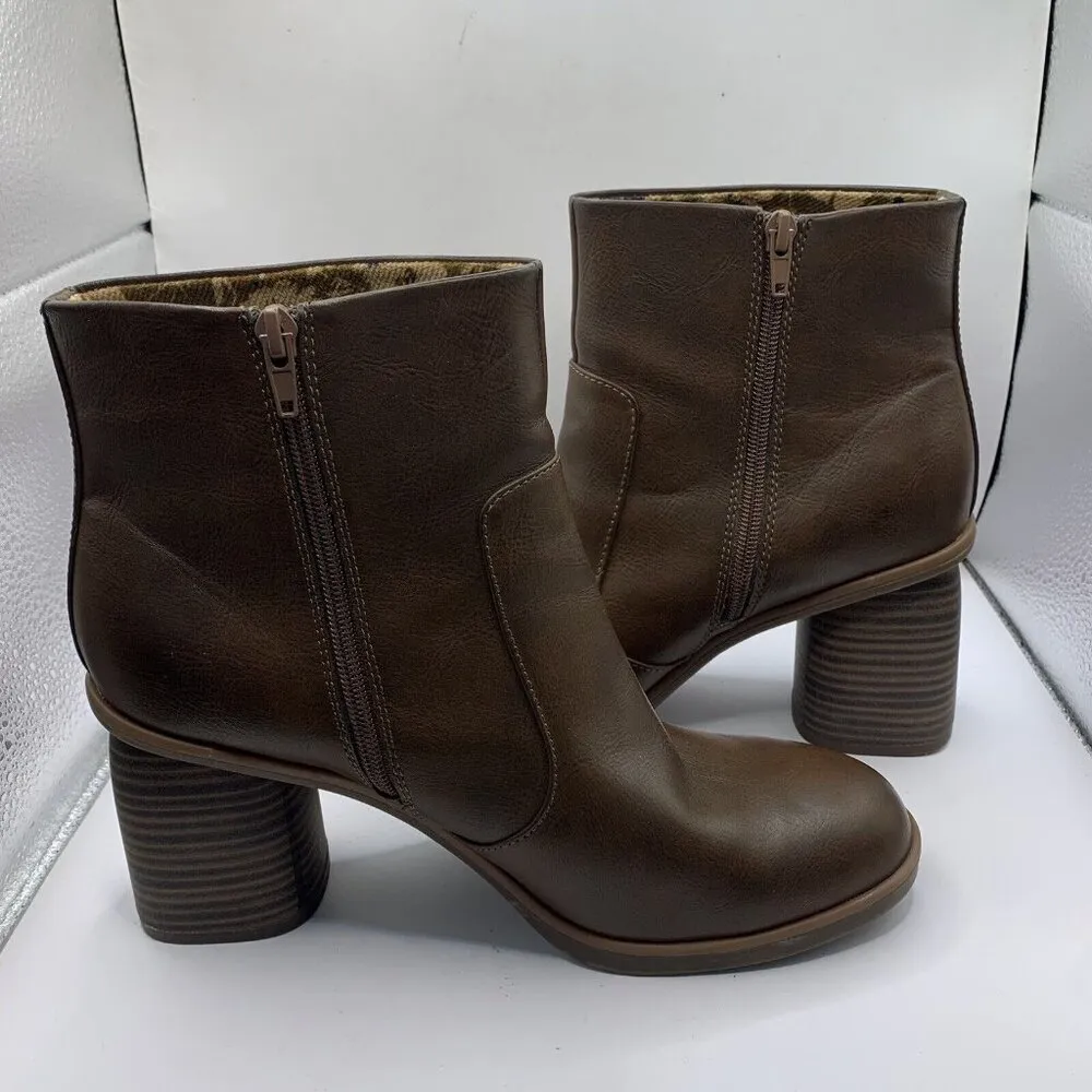 Kork-Ease Destiny Stacked Heel Ankle Boots size 9.5M brown leather E4 - Image 9