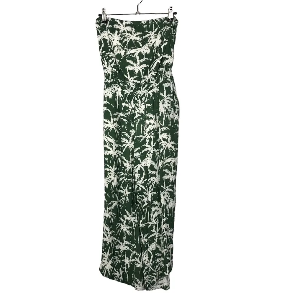 Boutique Dress Forum Green Palm Floral Wide Leg Jumpsuit L - Image 17