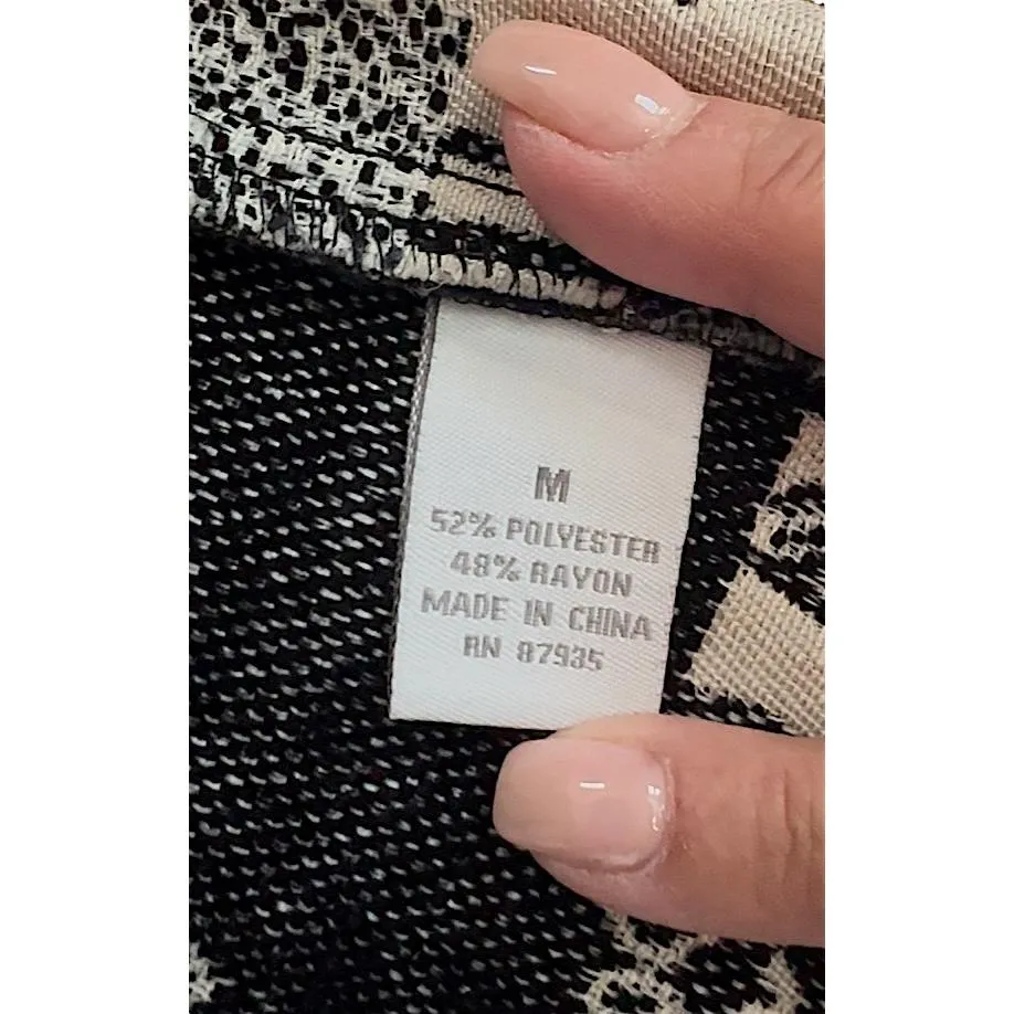 DressBarn Jacket Womens Grey Black Tan Colorblock Full Zip Collar Chic Size - Image 7