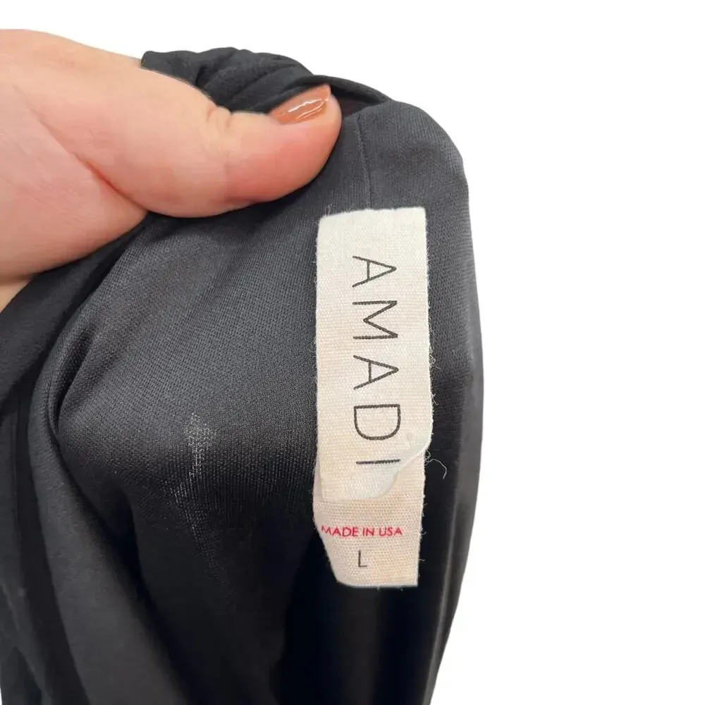 Anthropologie Amadi Lucinda Dress‎ Textured Dot Metallic Black Green Size Large - Image 11