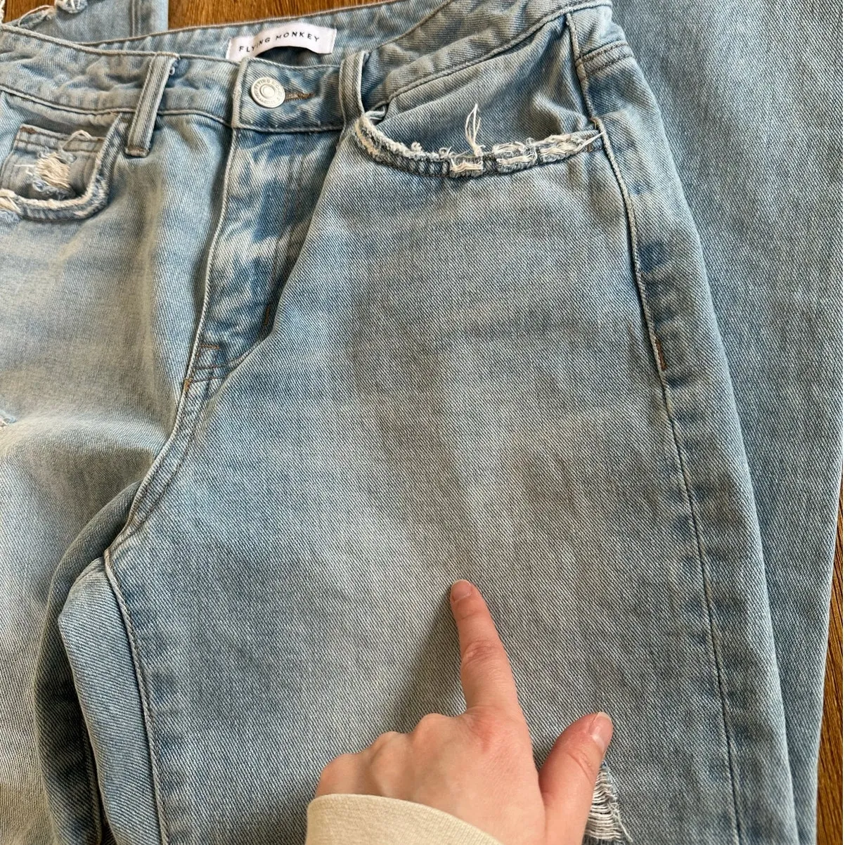 Flying Monkey High Waisted Light Wash Cropped Jeans Size 25 - Image 9