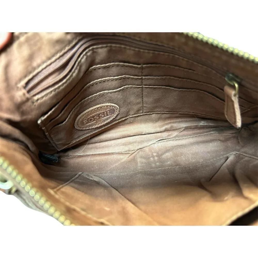 Fossil Erin Women's Brown Leather Crossbody Bag Adjustable Strap‎ needs cleaning - Image 4