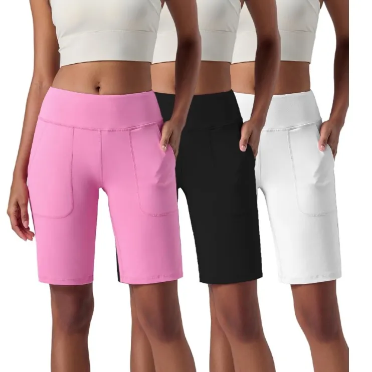 Liberty Pro 3 Pack Women's 10'' Bermuda Shorts with Pockets. Size XS Pink - Image 2