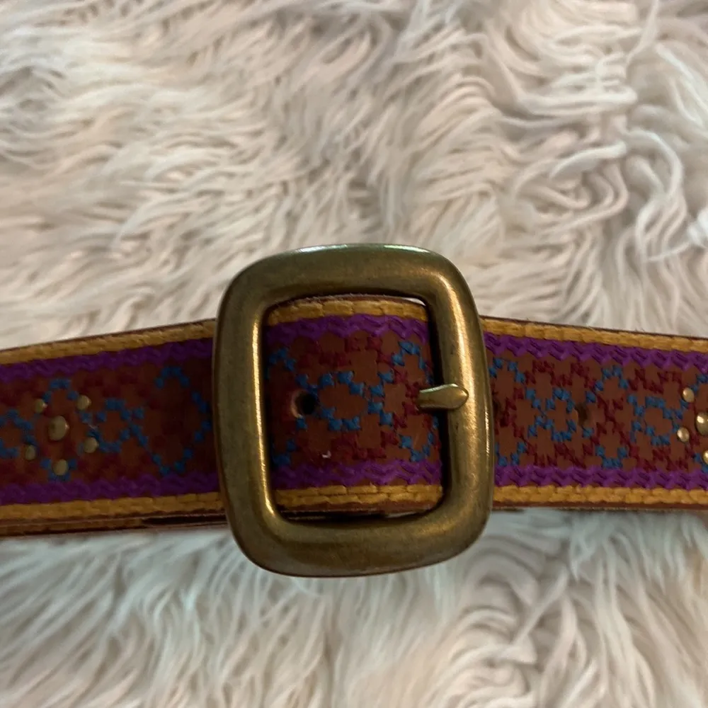 Lucky Brand Brown and Purple Embroidered Belt size S (30) excellent condition - Image 6