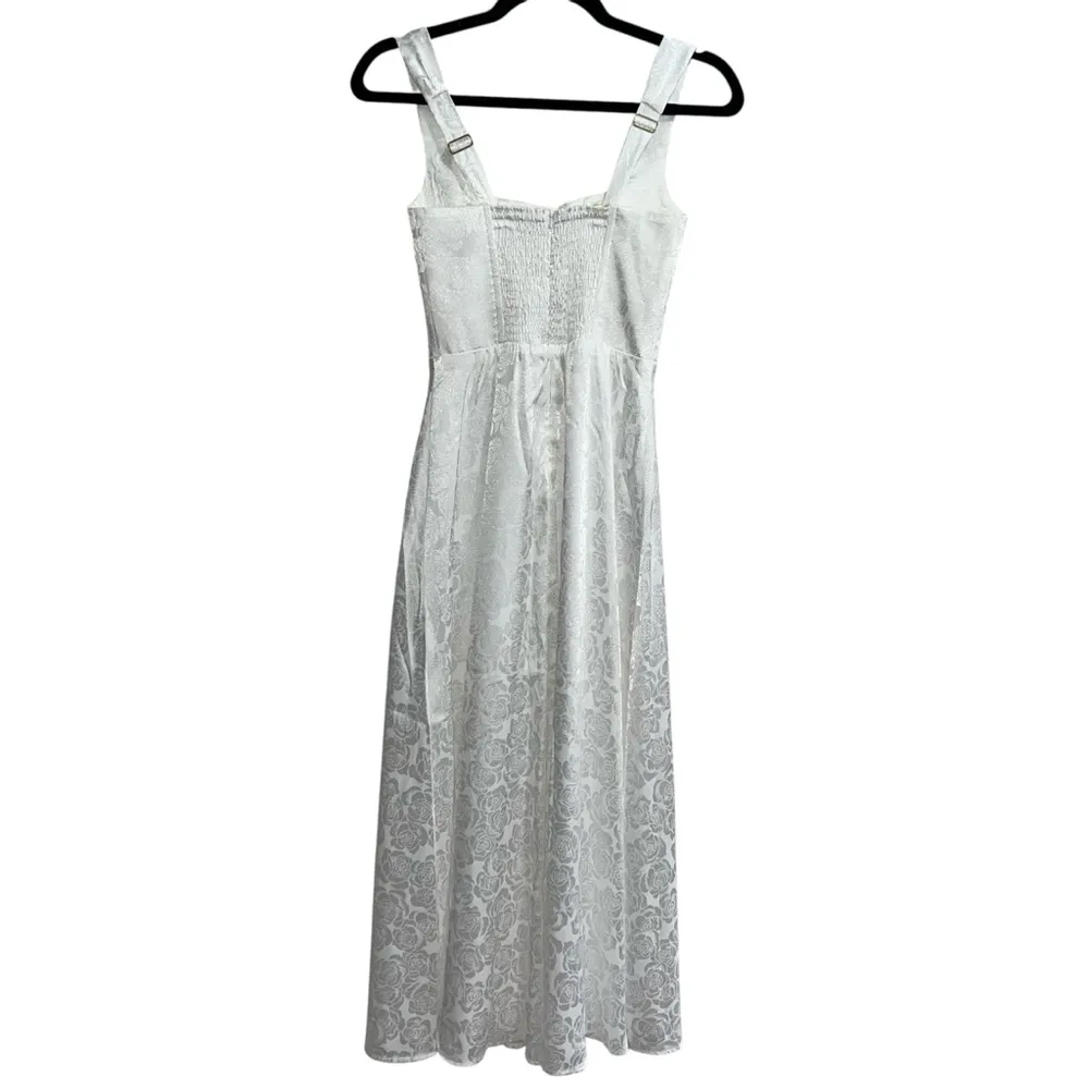 NEW NWOT Show Me Your Mumu Nina Corset Midi Dress White Rose Satin - Image 5