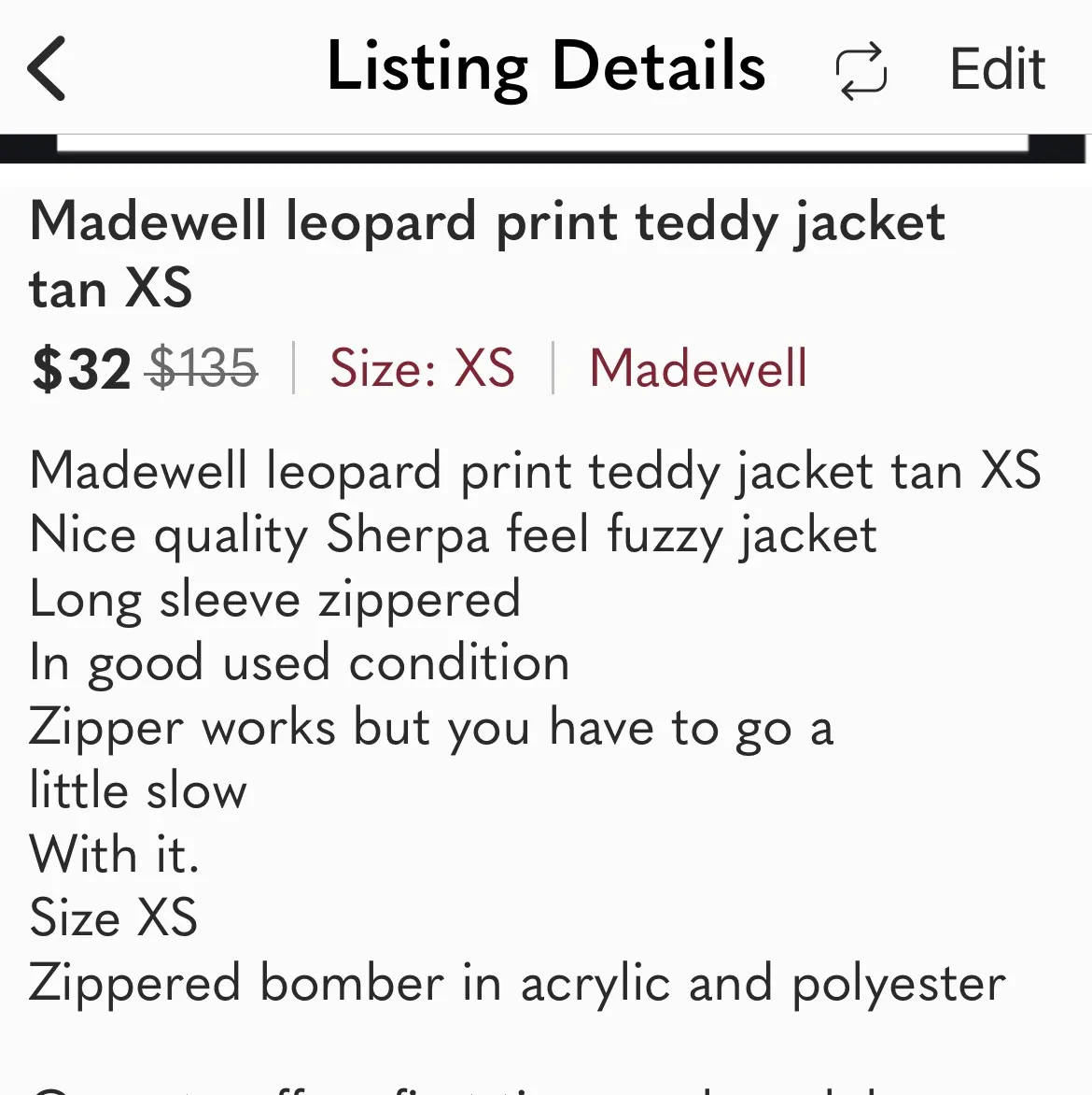 Madewell Leopard Print Teddy Jacket Brown And Black XS - Image 11