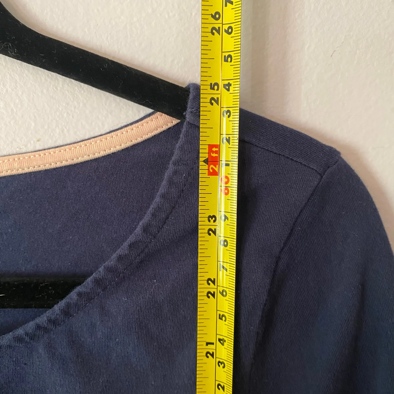 Boden Ella Shirt Navy Blue Stripe Preppy Long Sleeve Boatneck Women's size 8 - Image 9