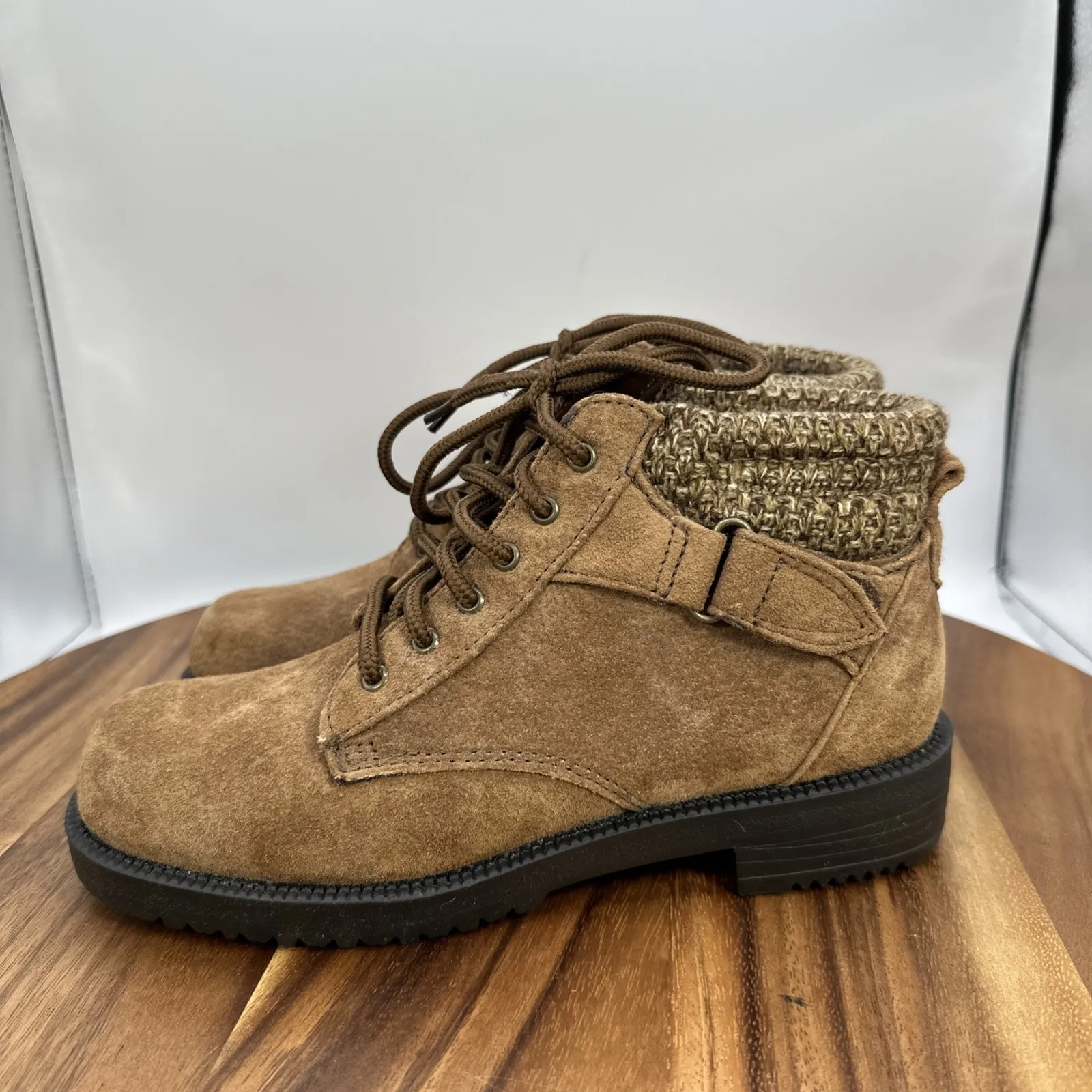 Rugged Outback Boots Brown Suede Leather Outdoor Travel Hiking Women's 5.5 - Image 3