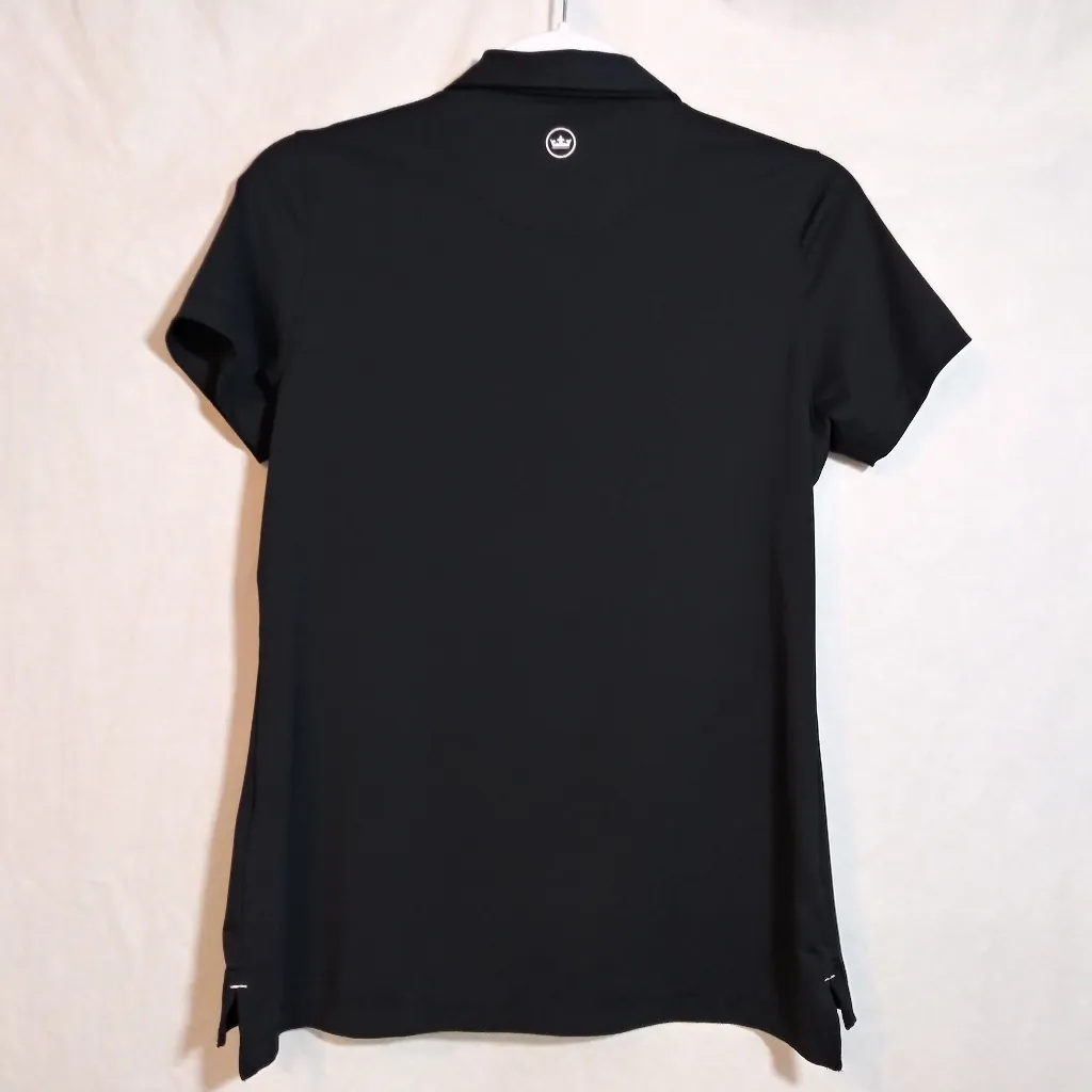 Peter Millar Carolina Panthers Women's Black Button Down Polo Shirt Size Small - Image 2