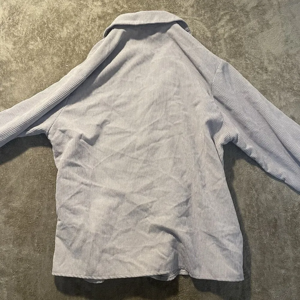 Nasty Gal Shirt Womens Sz 6 Oversized Corduroy Shacket Button Down Light Purple - Image 3