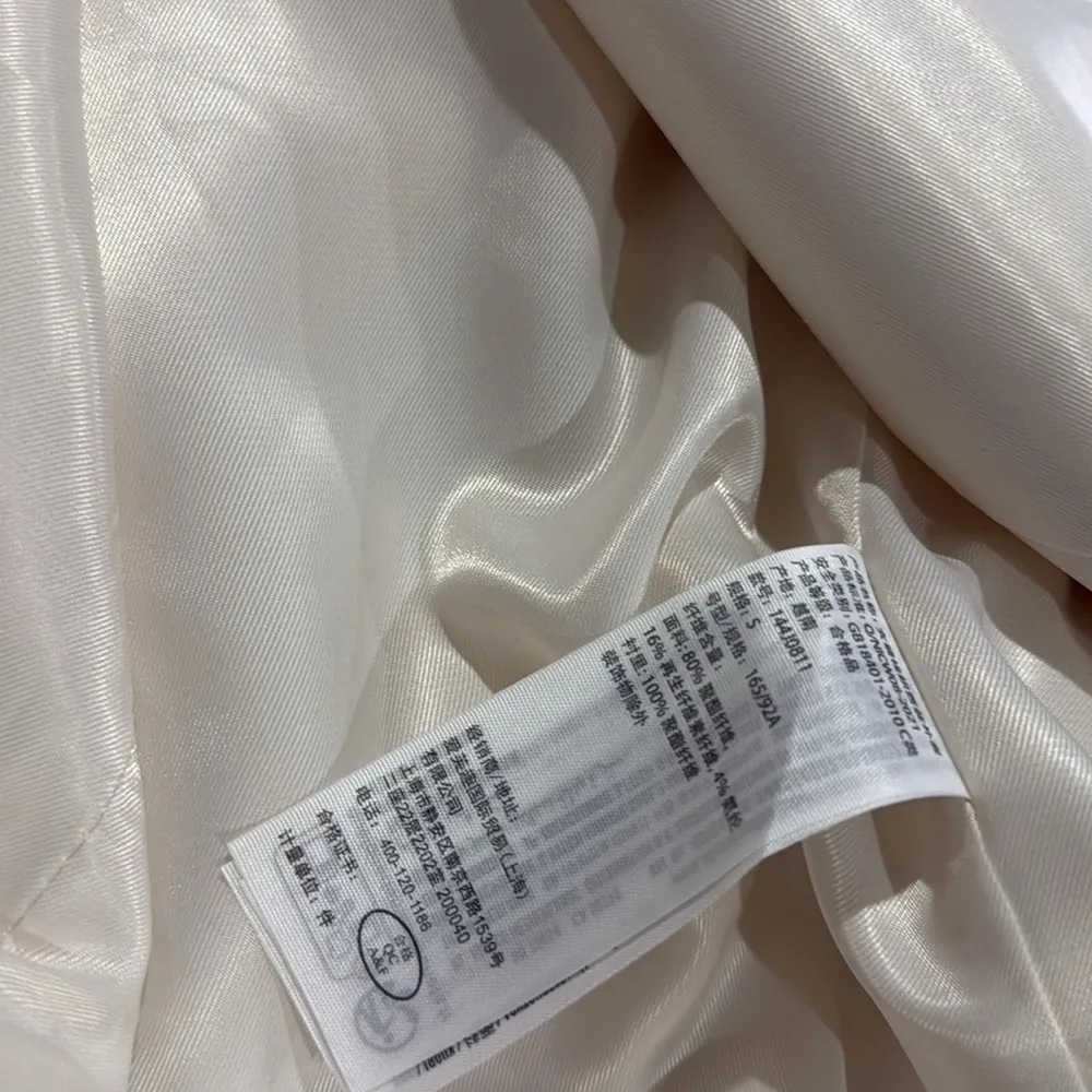 NWOT Abercrombie & Fitch One Button Tailored Suit Blazer Small Relax Fit ecru - Image 6