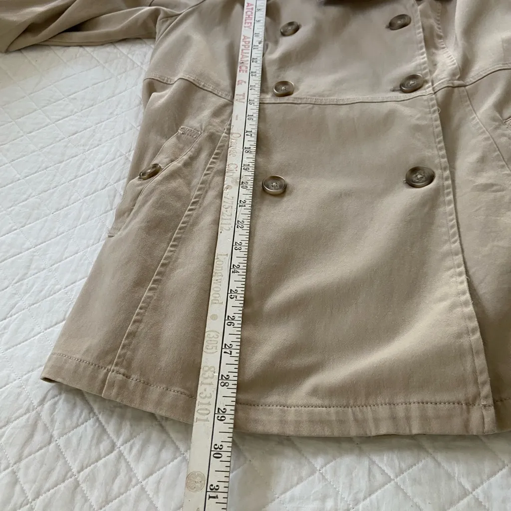 Torrid Tan Trench Coat Double Breasted 2 Pockets Belted Size 00 - Image 13