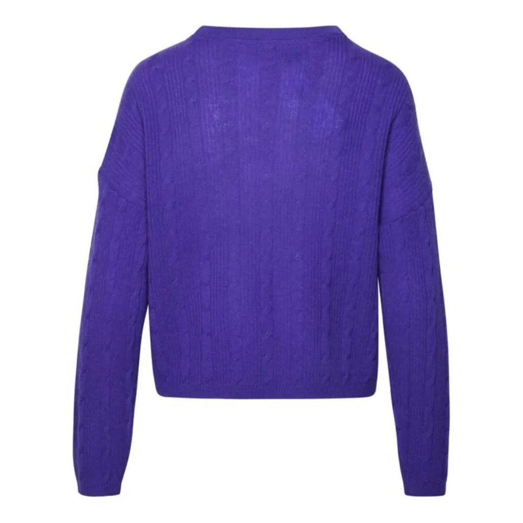 360 Cashmere Amelie Braided Cashmere Sweater in Purple size Small $389 - Image 3