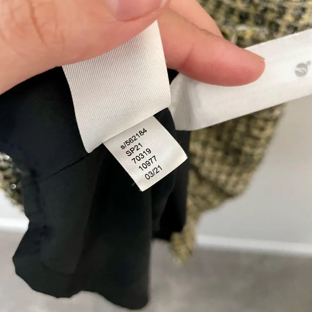 Ann Taylor Shimmer Tweed Pocket Shift Short Sleeve Dress Yellow Size 10 - Image 6