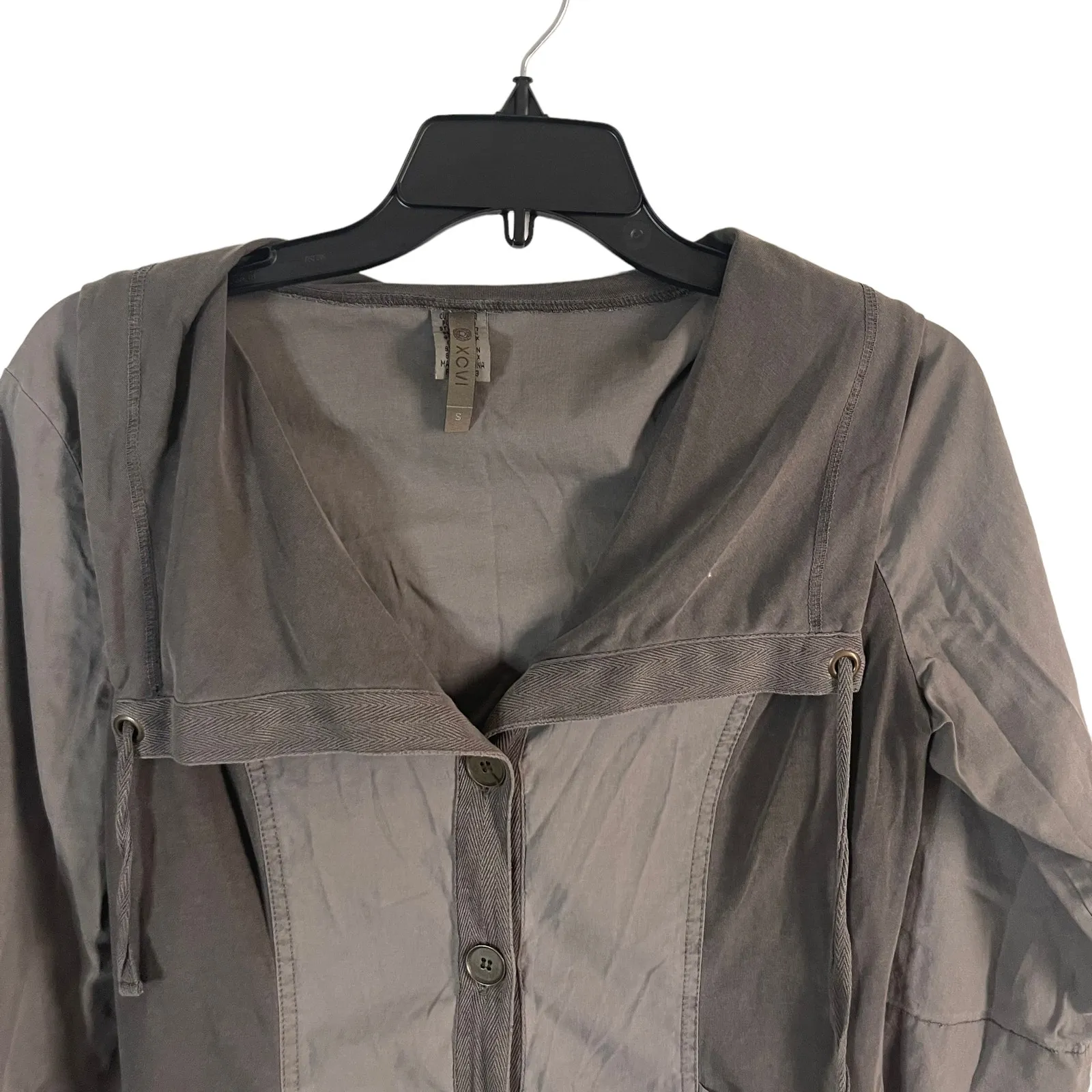XCVI Y2k‎ Size Small Army Green Utility Button Light Jacket Going Out Academia - Image 2