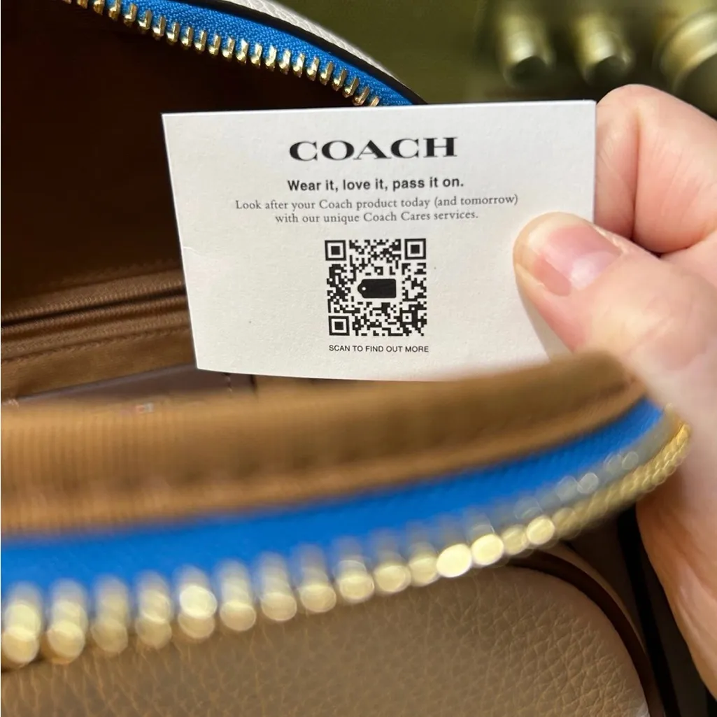 NWOT Coach Mini Court Backpack With Rainbow Print White In Pebbled Leather - Image 11