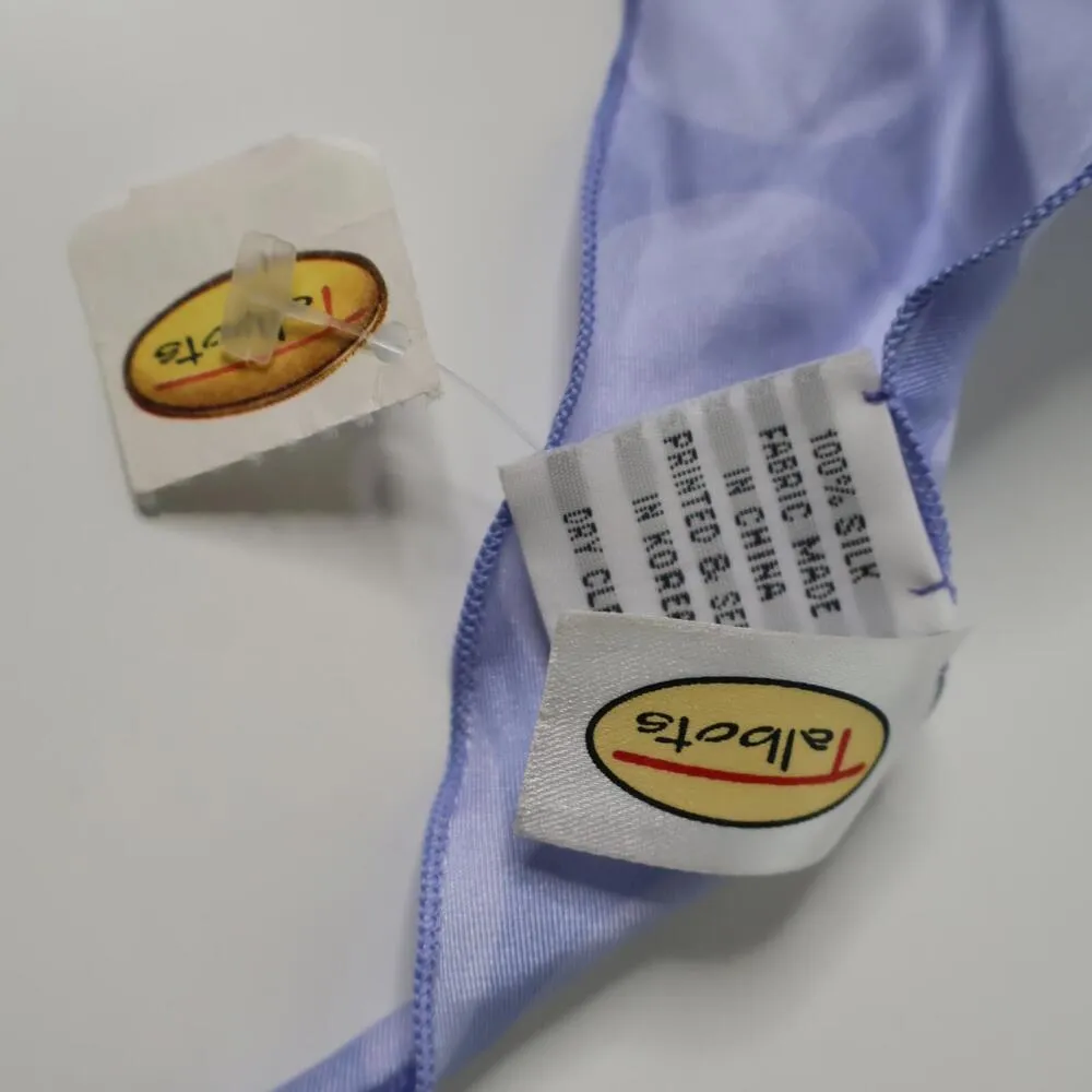 NWT Talbots 100% Silk Periwinkle Purple Scarf Polka Dots Wrap Ascot‎ New Preppy - Image 3