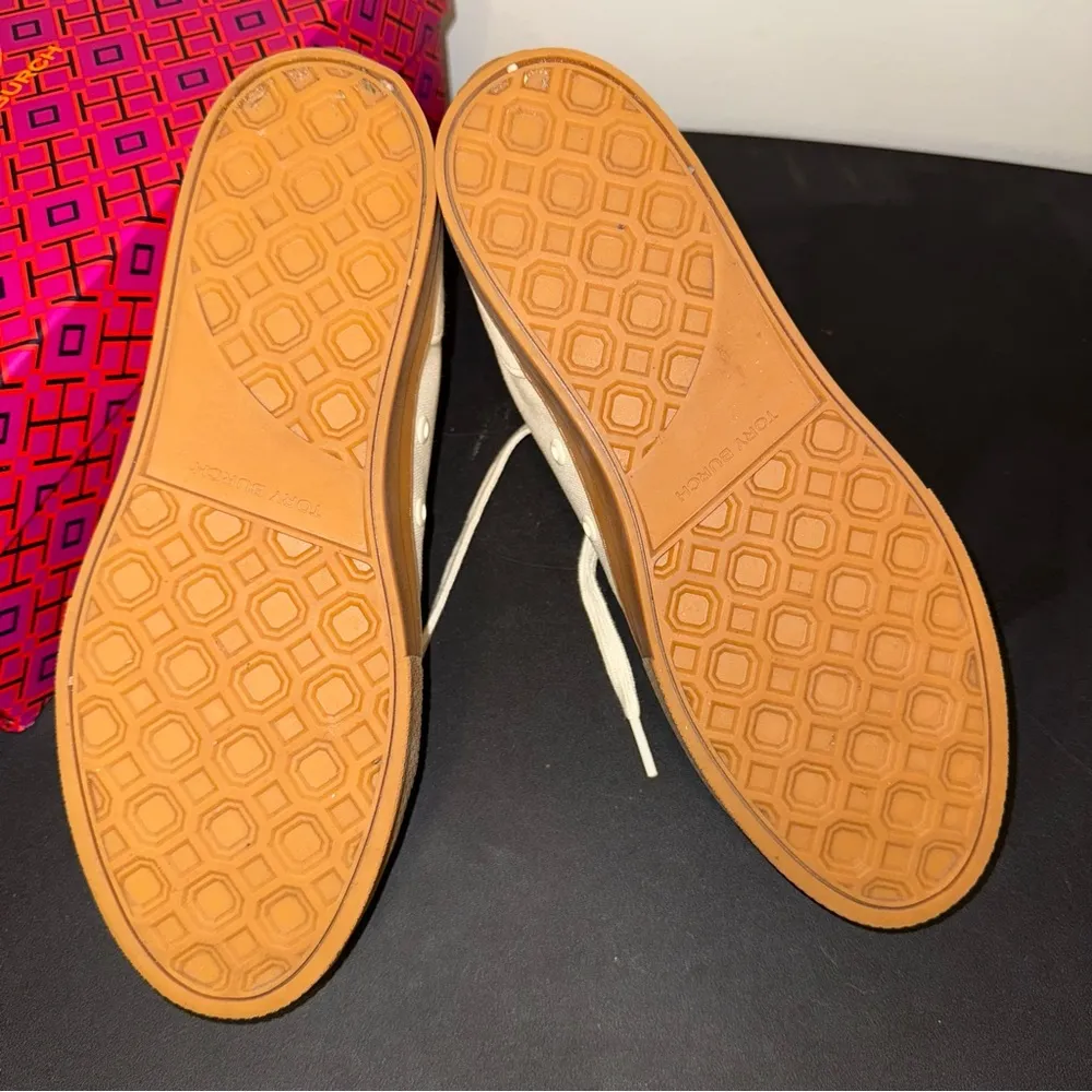 TORY BURCH T-Logo Canvas High-top Sneaker Ivory Women’s Size 8M New with Box - Image 10