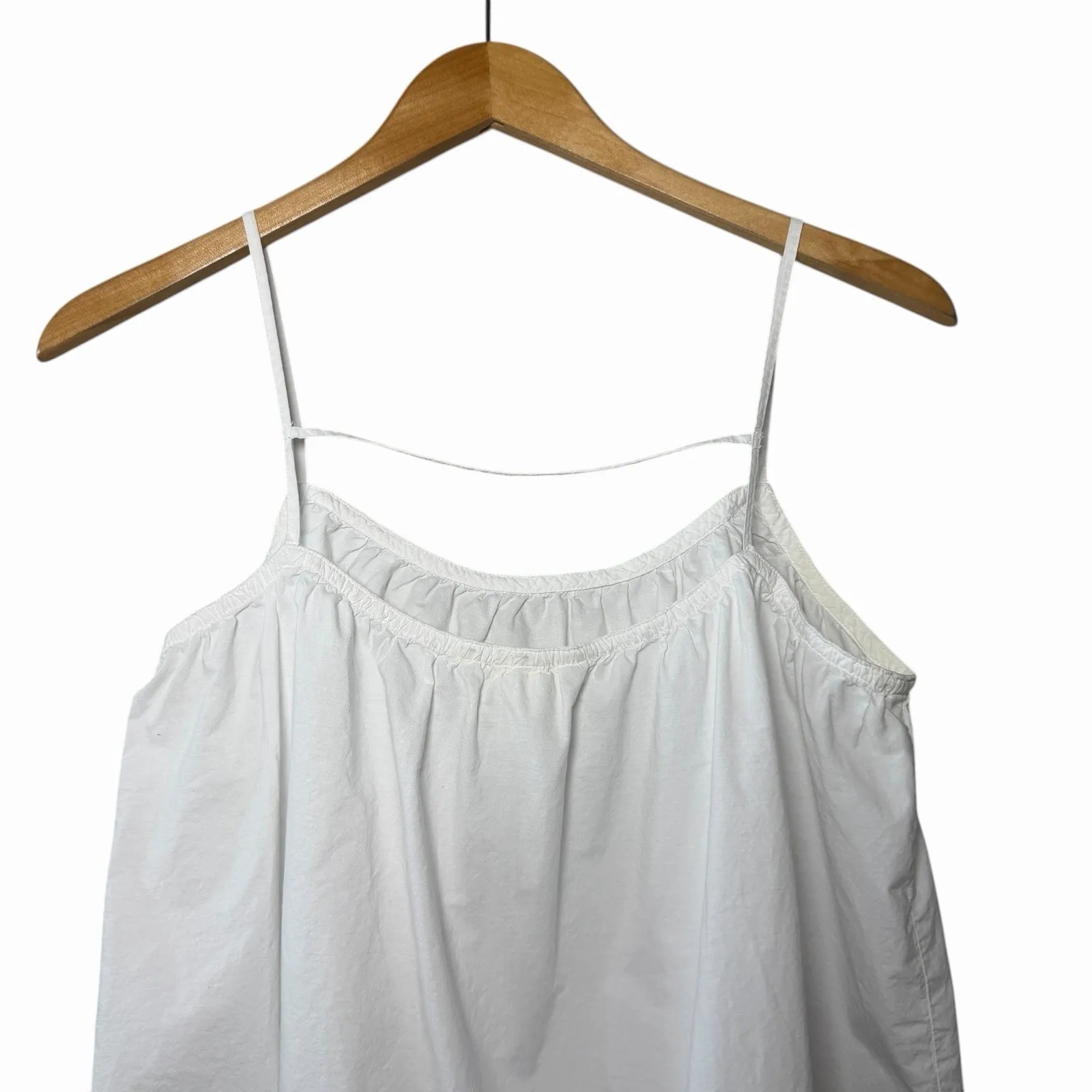 H&M Women's White Eyelet Cotton Tank Top Small Eyelet Lace Cami Romantic Boho - Image 4