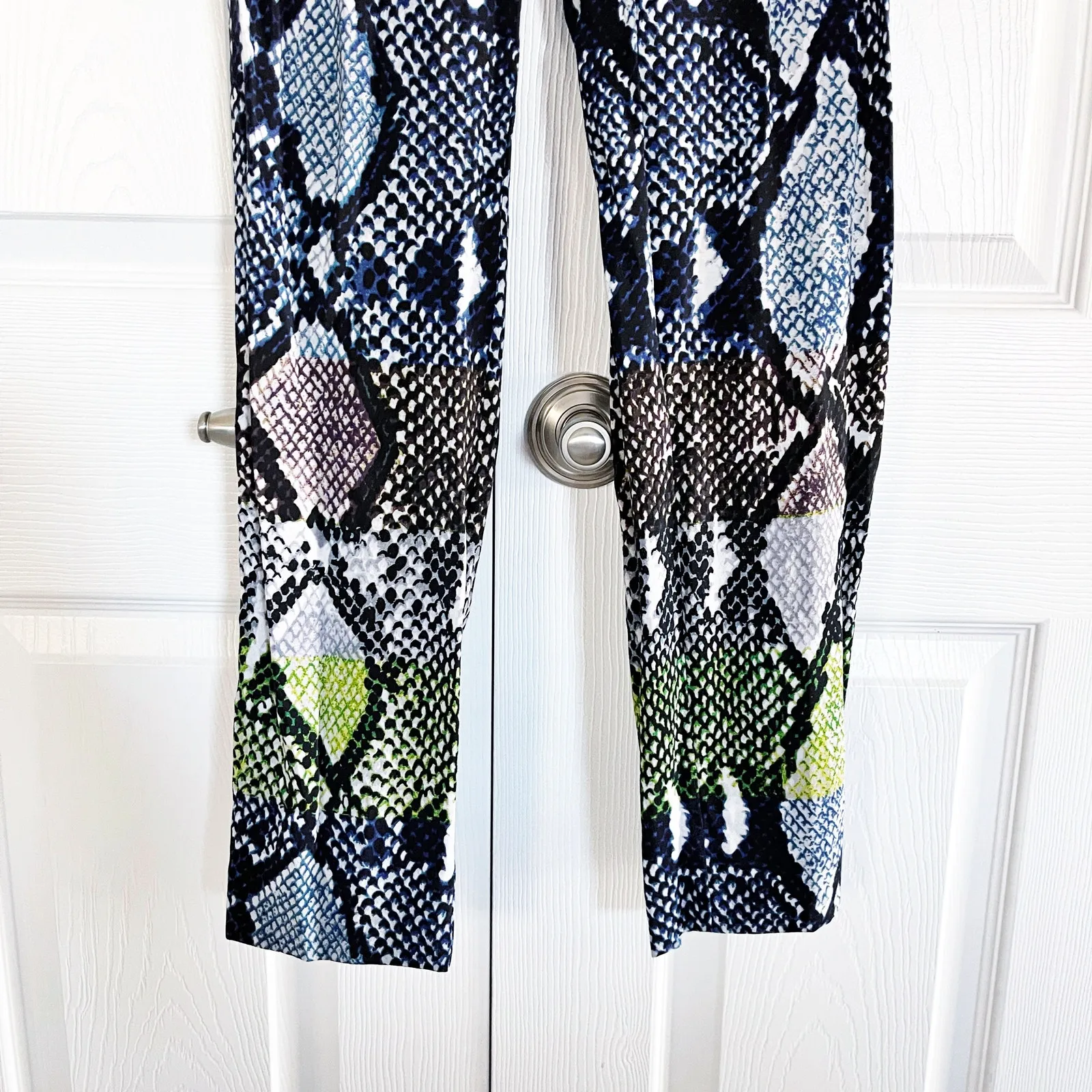 Diane von Furstenberg Bennet Two Animal Blue Snake Print Silk Pants - Image 5