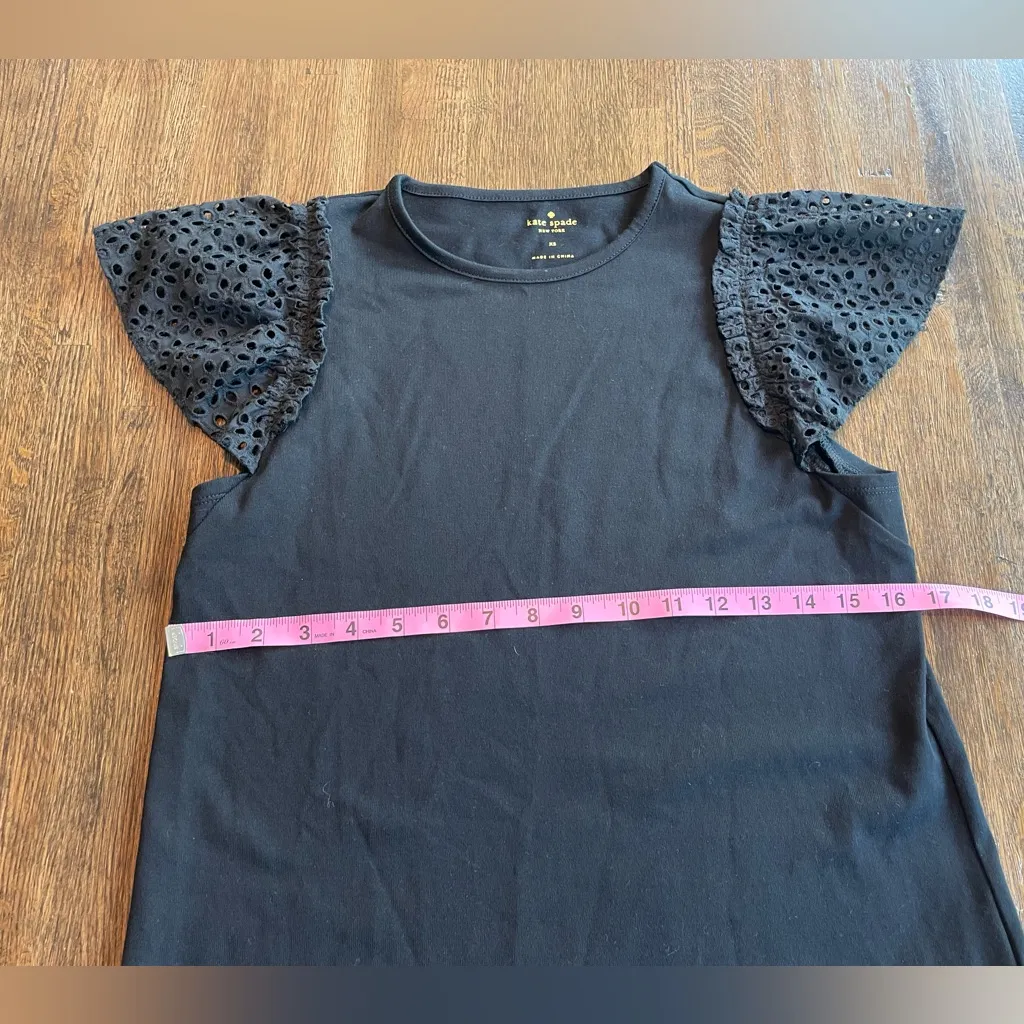 Kate Spade Black Flutter sleeve Shirt - size XS - Image 4
