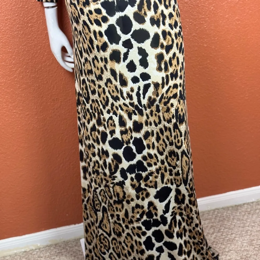 Va Va Voom leopard animal print LONG maxi dress Size Medium Large. E92 Black - Image 13
