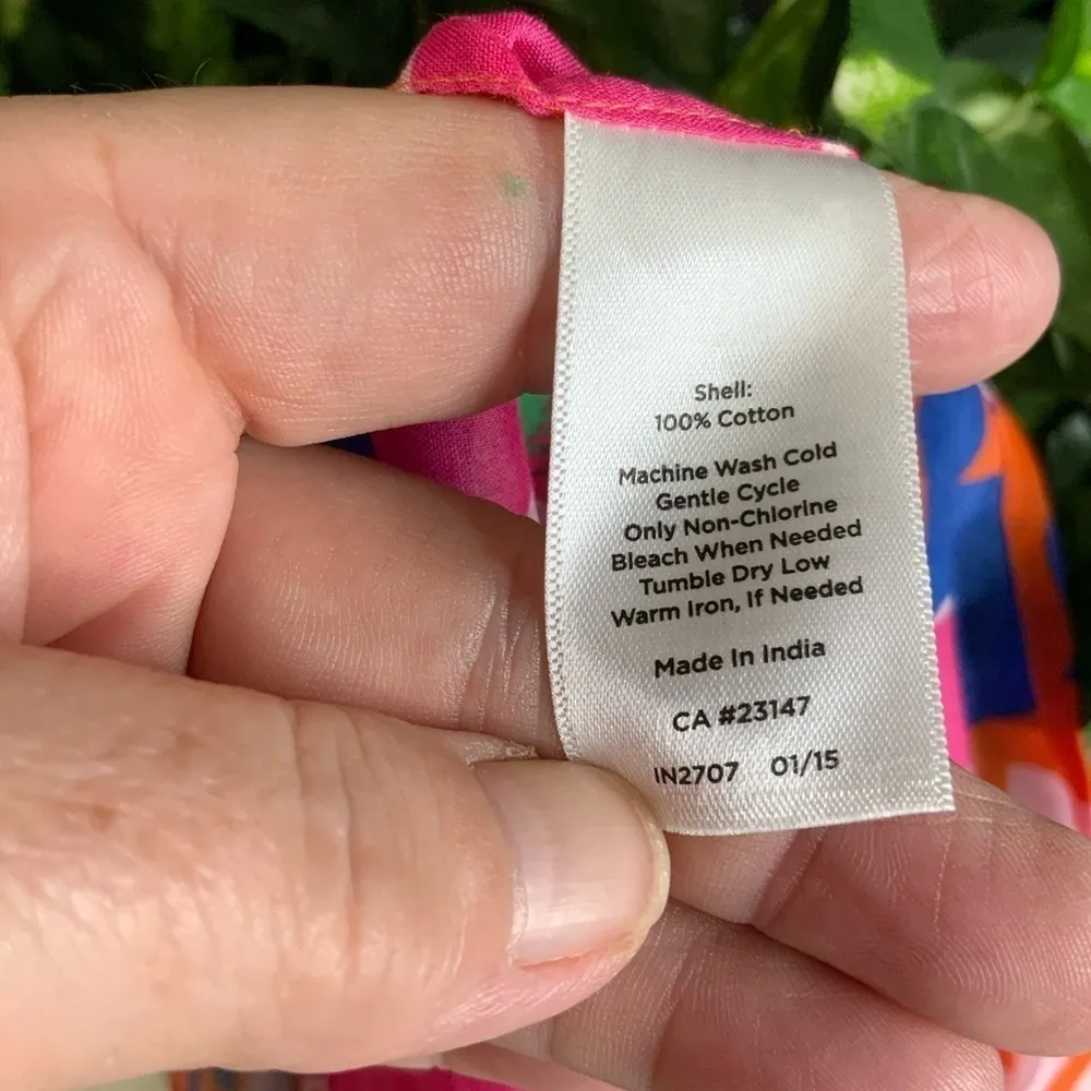 Talbots Sleeveless Pink Bold Floral Cotton Springtime Casual Top SP - Image 9