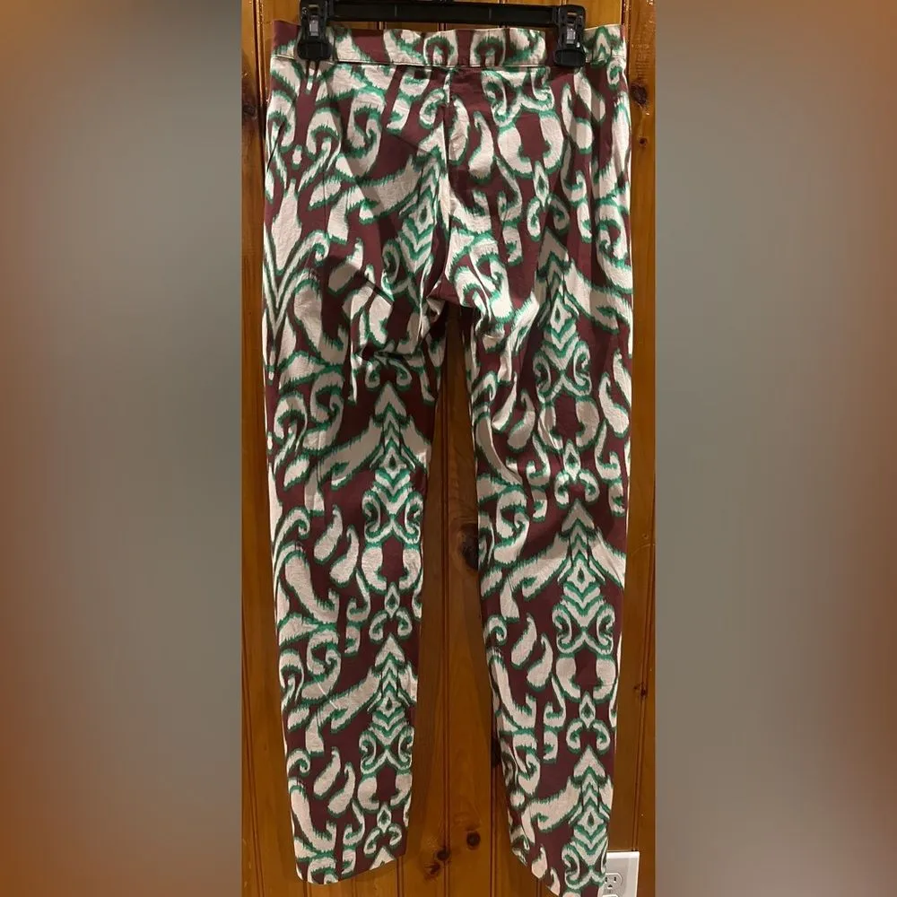 Zara Wide Leg Pant Brown and Green Size Xs Cotton Material - Image 4