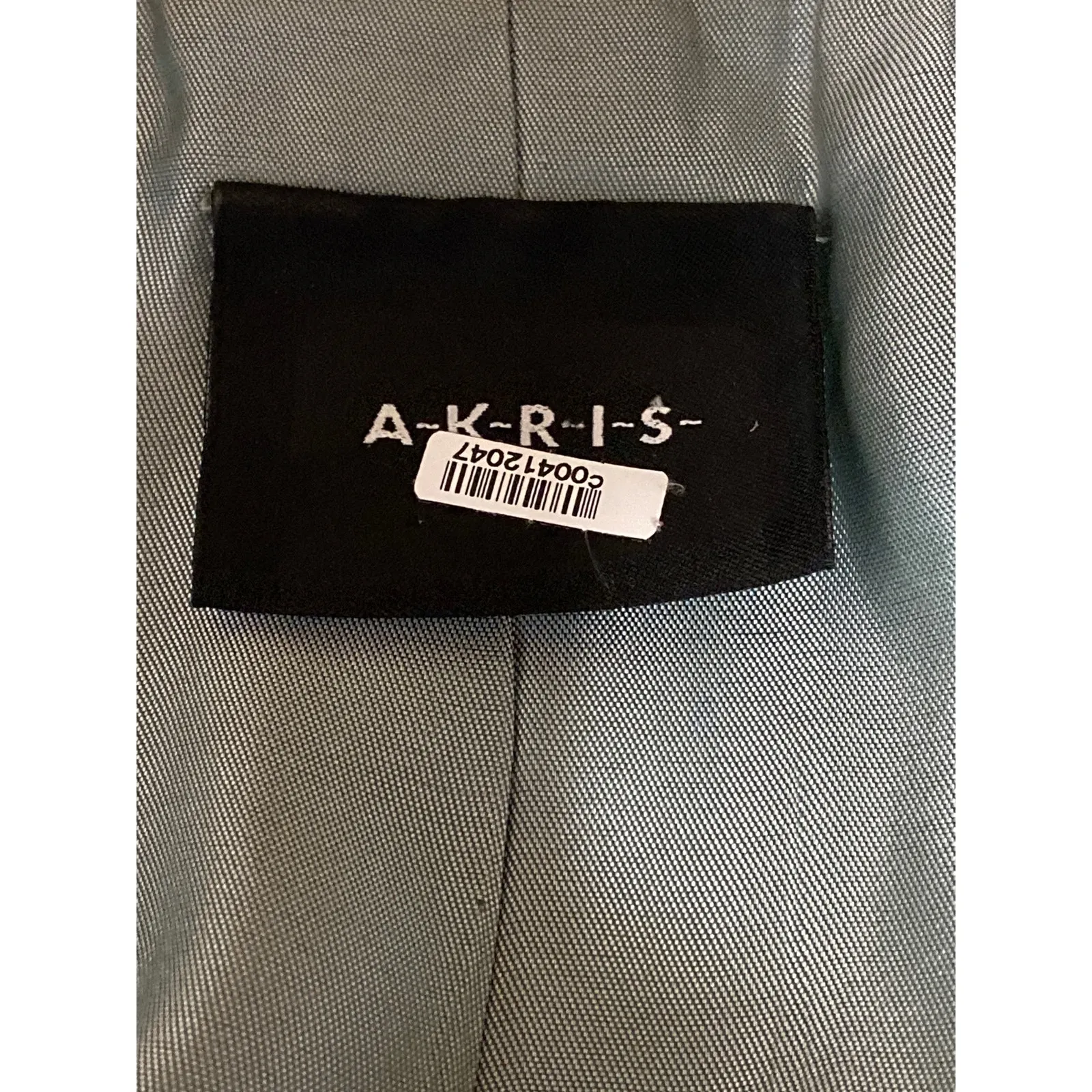 Akris 100% Cashmere Gray Long Sleeve Collar Button Blazer Coat Jacket Size 12 - Image 3