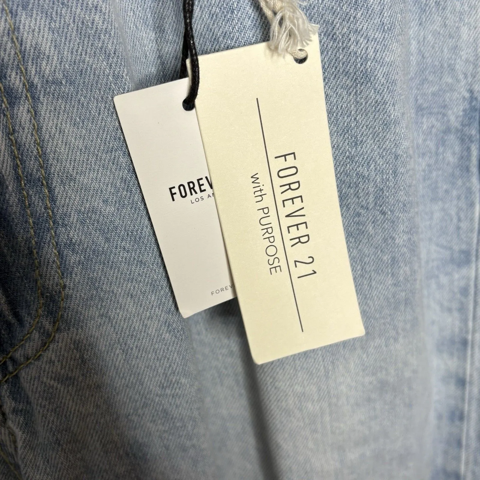 Forever 21  Wide Leg High Rise Light Wash Jeans Womens Size 29 NWT New - Image 3