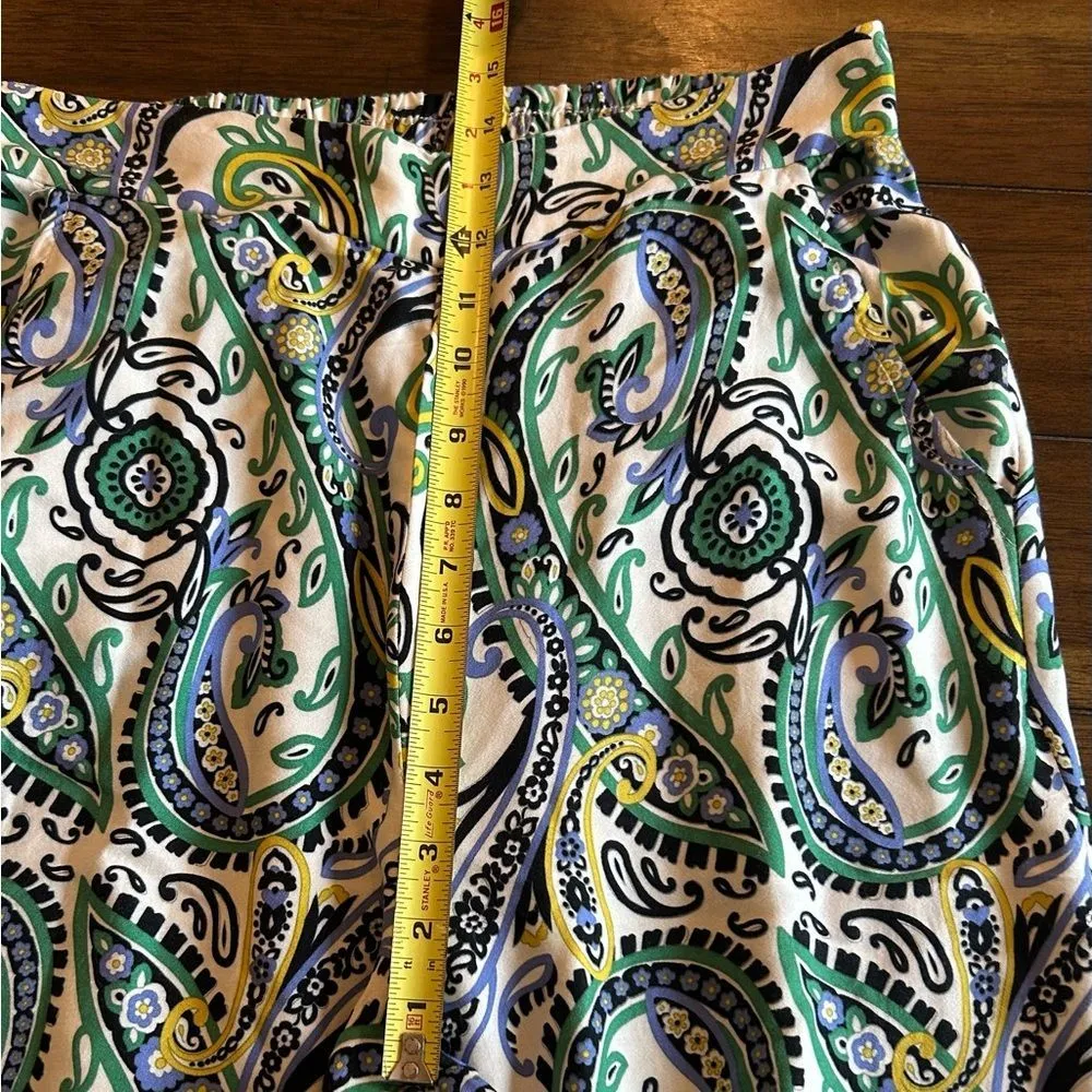 Haute Hippie Women’s Pull On Pants Size Wide Leg Paisley Green Size Small - Image 5