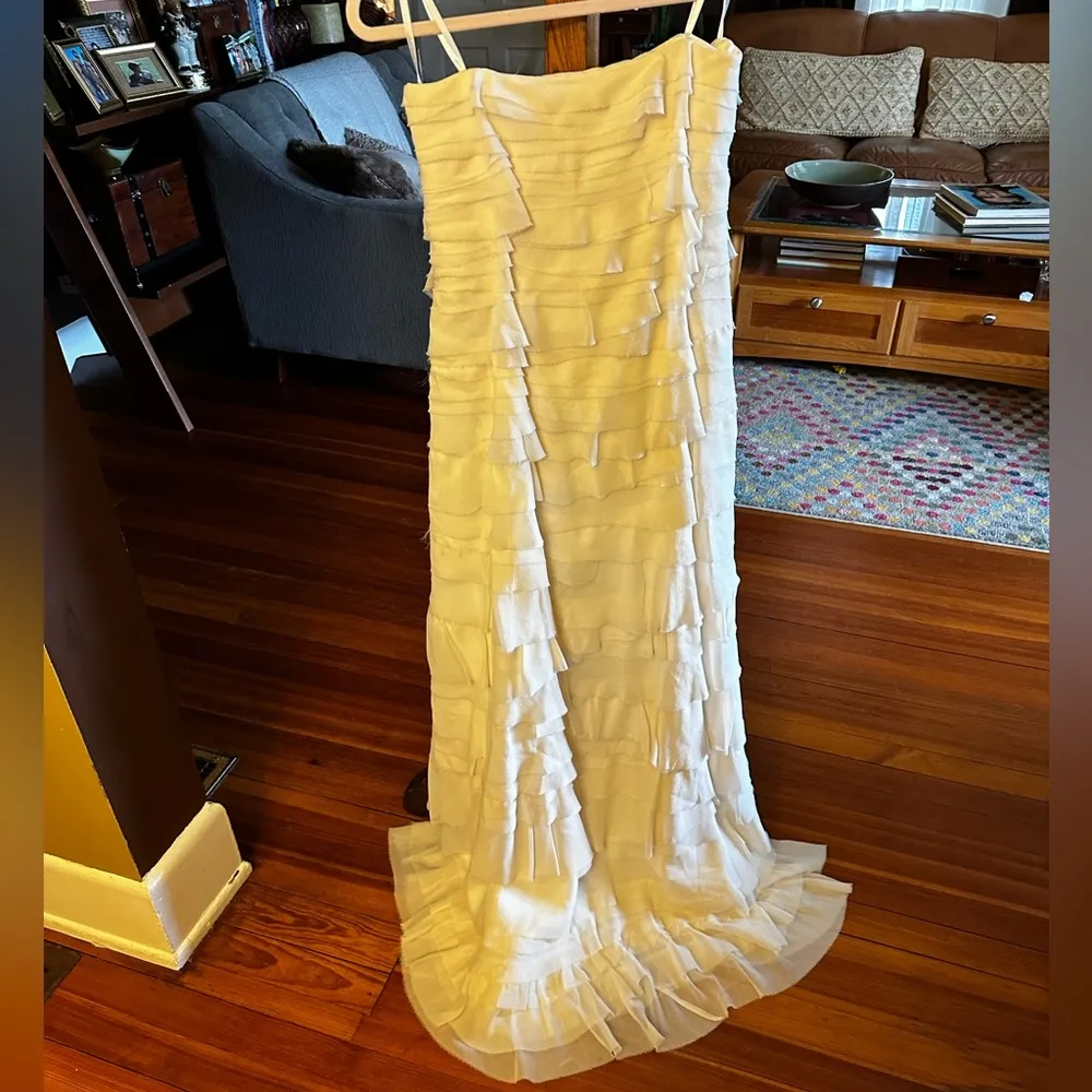 Bridal Tiered Silk Maxi sz 6 - Image 3