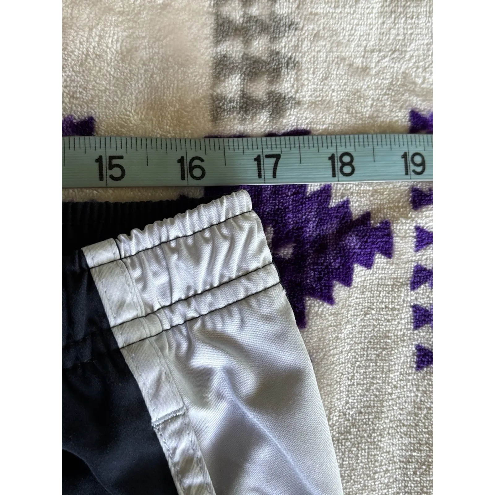 Nike Navy/White Wide Leg Crop Elastic/Tie Waist Size XL Pockets Logo‎ - Image 5