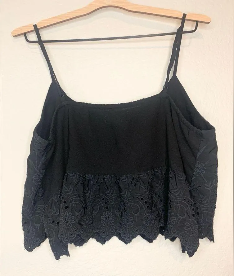 Free People Eyelet Embroidered Lace Babydoll Tank Size L - Image 2
