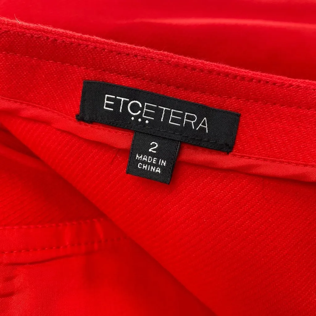 Etcetra Red Skirt Sailor Buttons High Rise Midi Pencil Skirt - Image 8