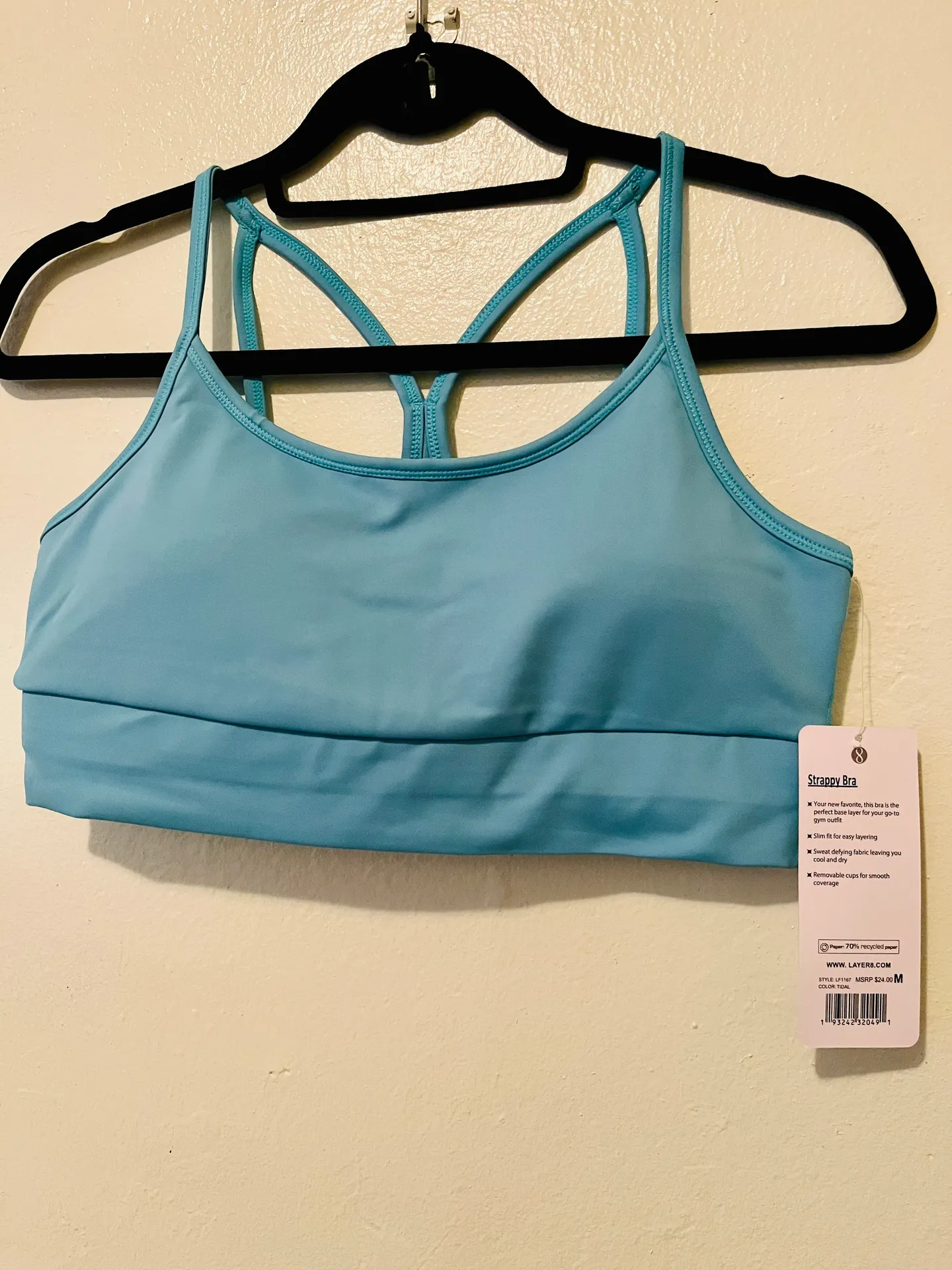 Layer 8 Black Sports Bra - Image 2