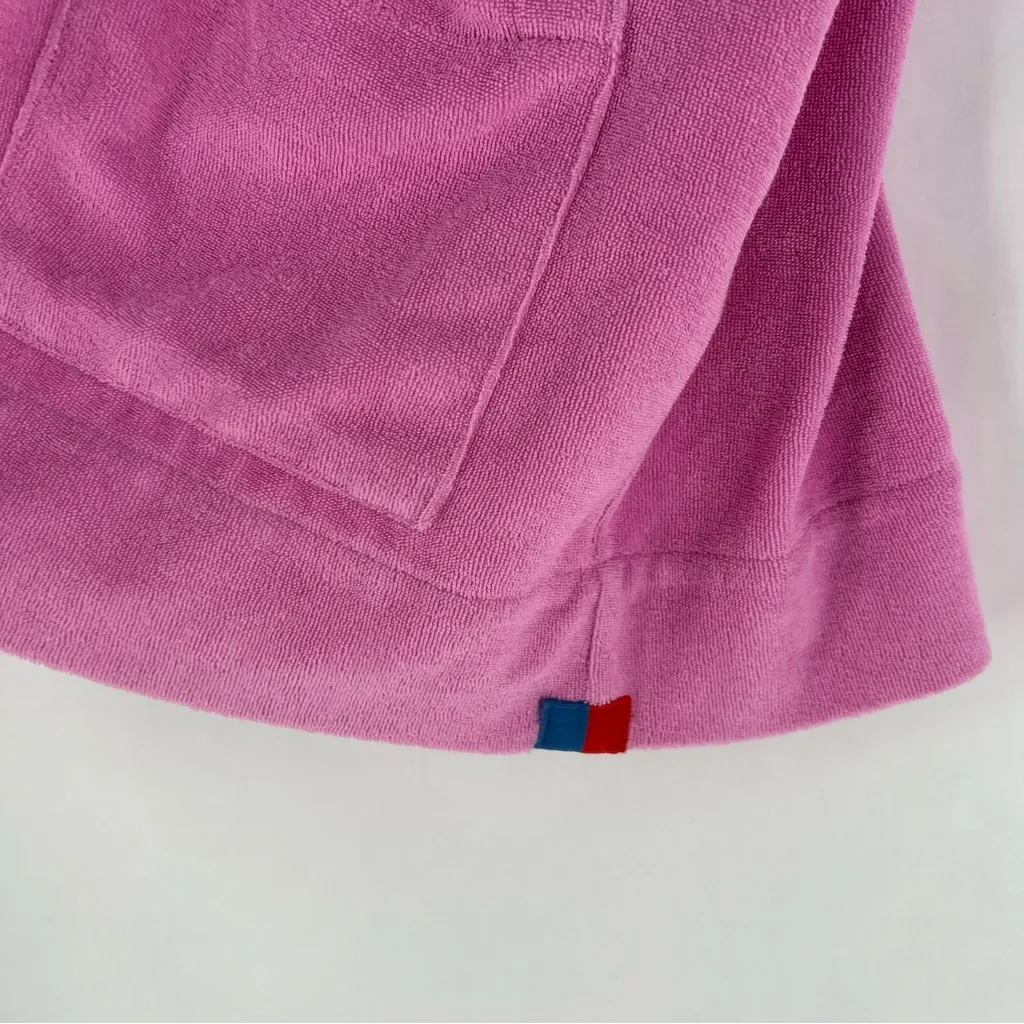 KULE Pink Terry Cotton Blend Snap Front Relaxed Fit Short Sleeve Polo Top Size S - Image 9