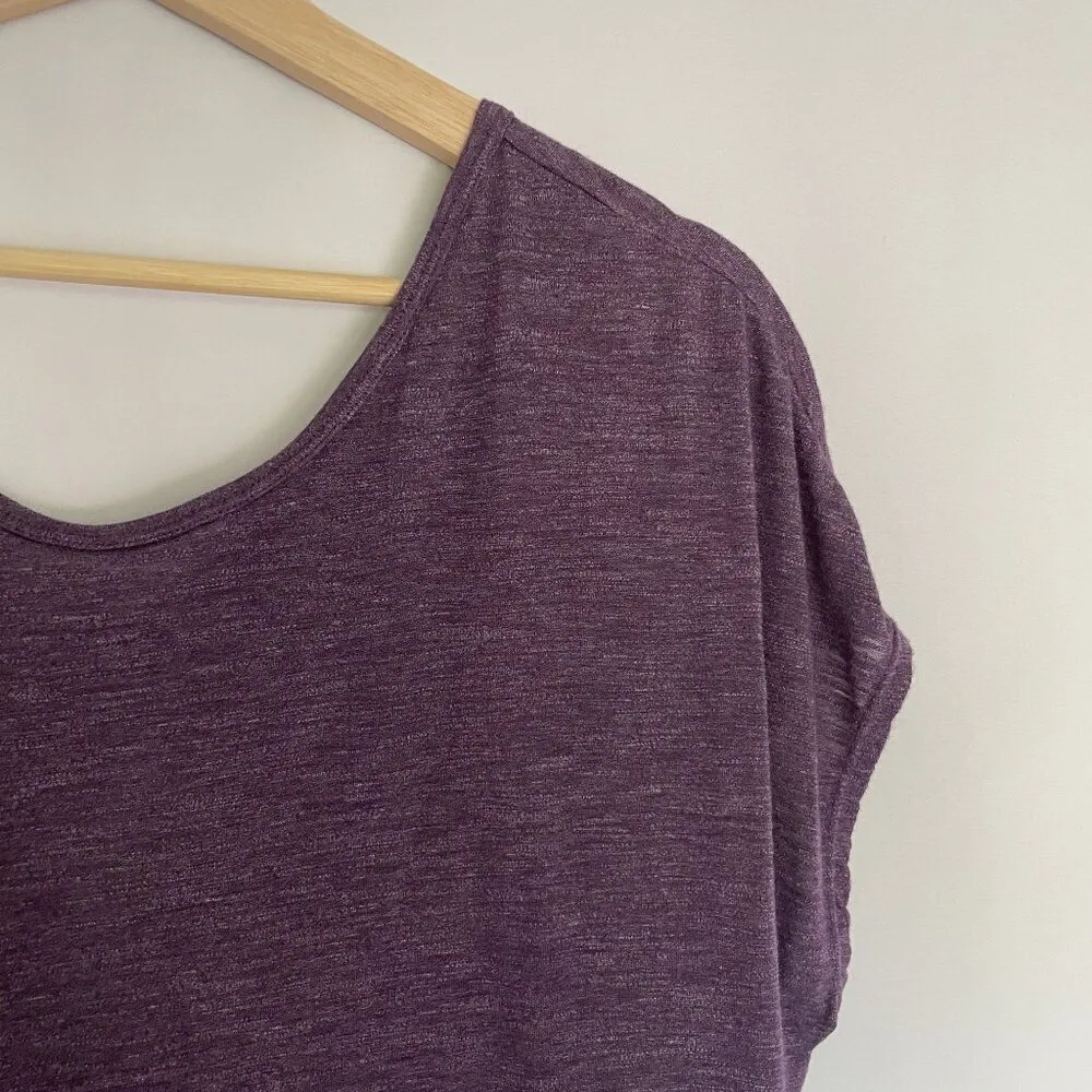 Gaiam purple off the shoulder women's workout athleisure top medium open back - Image 3