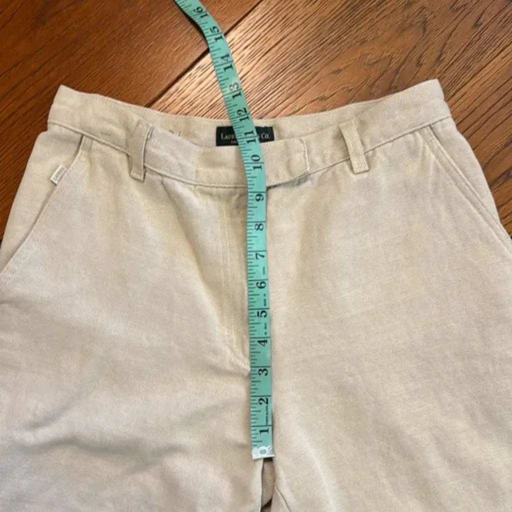 Lauren Co Ralph Lauren Cream Cotton Linen Casual Trousers Shorts - Image 7