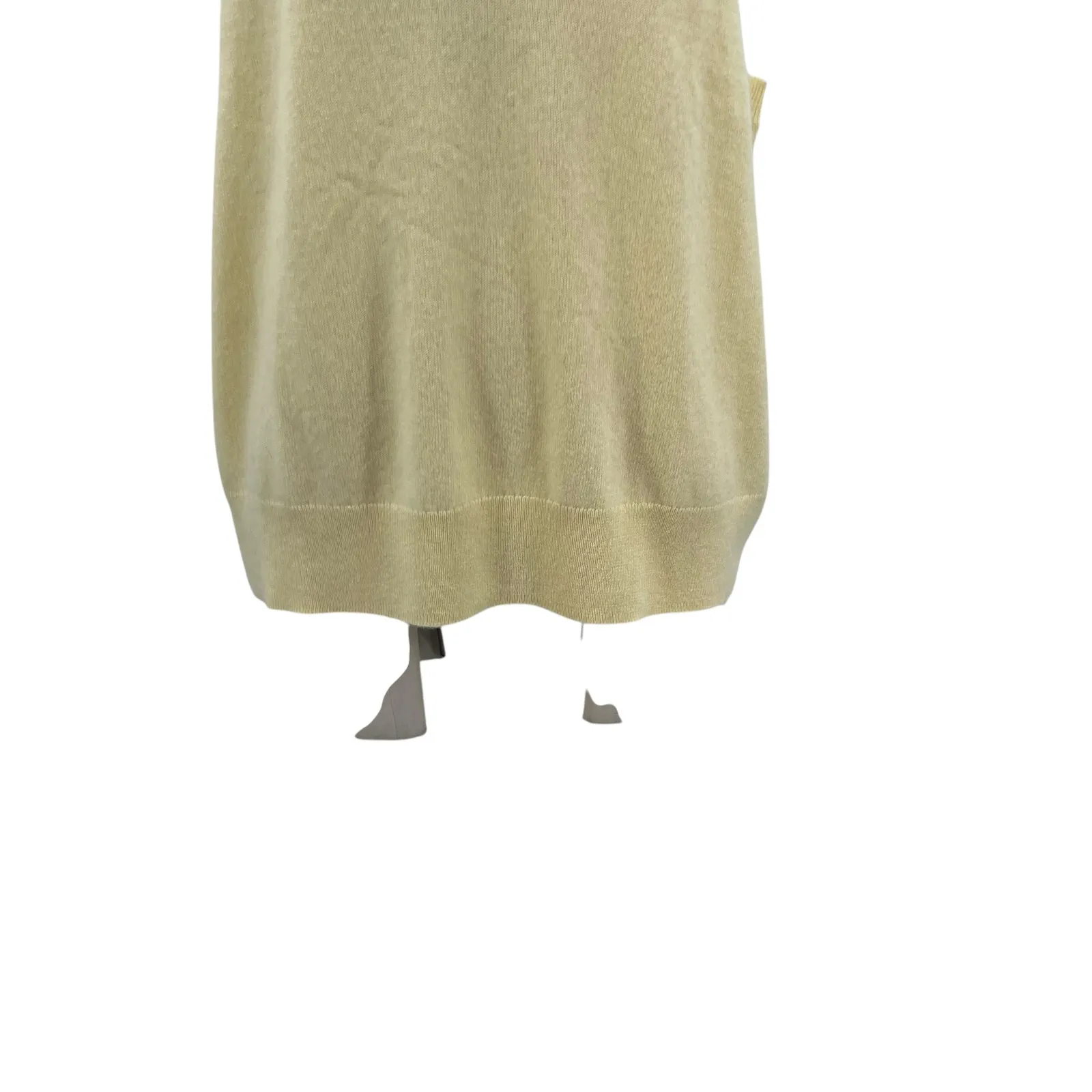 J. Crew Cashmere V-neck Sweater-Vest Sleeveless‎ Knit Pale Corn Yellow Size XXL - Image 6