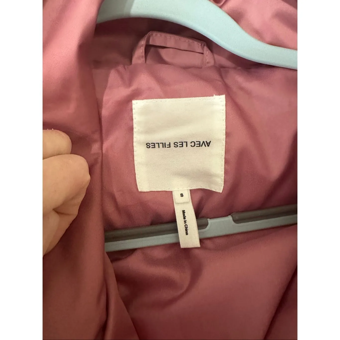 NWT Avec Les Filles Dark Pink Belted Puffer Jacket Size Small - Image 8