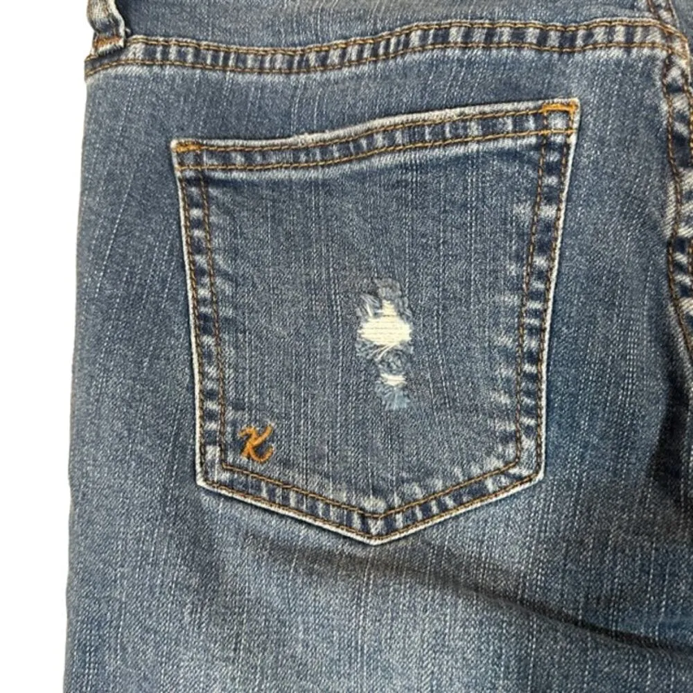 Kut From The Kloth Blue Distressed Sophia Bermuda Denim Jean Shorts Women Sz 4 - Image 8