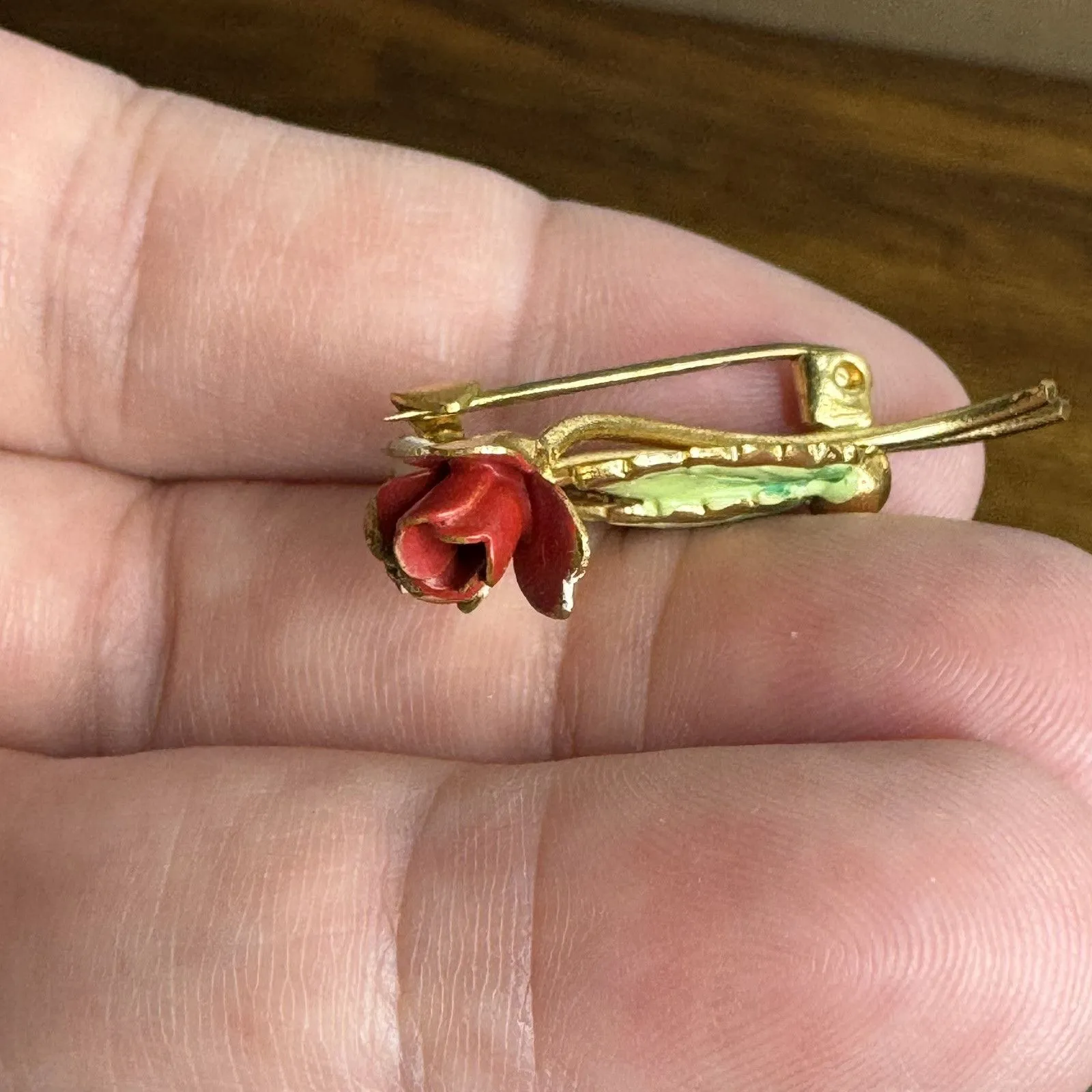 Vintage Flowers‎ Rose Brooch Pin Gold - Image 6