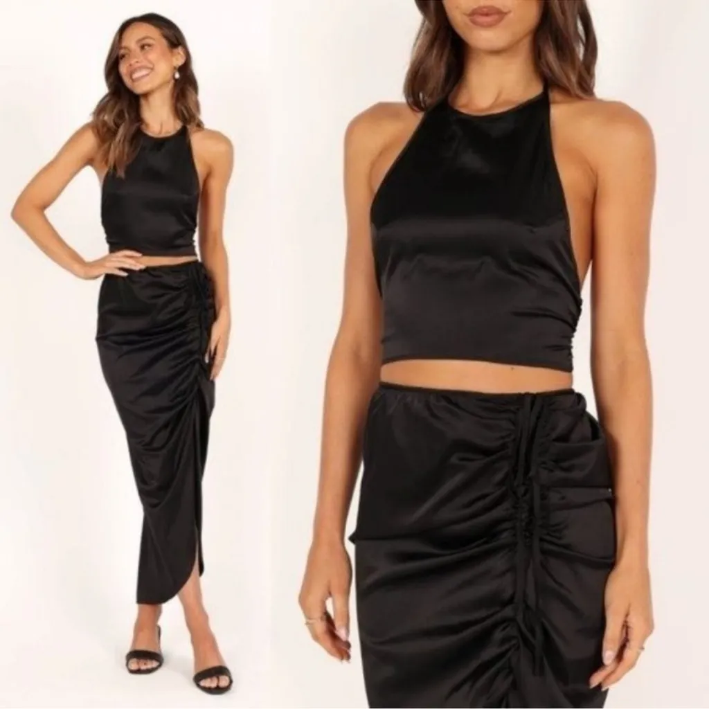 Mable x Petal & Pup NEW Angelique Open Back Crop Two Piece Set Midi Dress Size L - Image 4