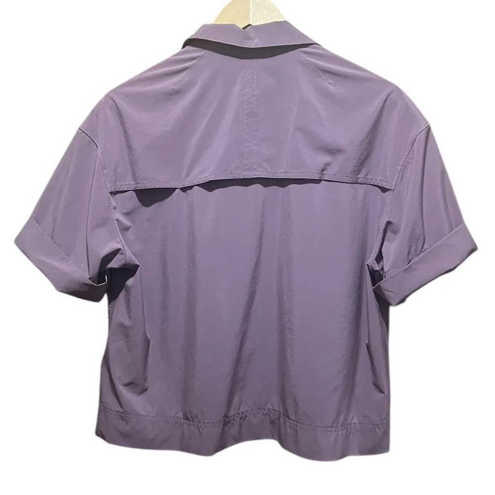 Athleta Hike Packable Button Down Top Damask Mauve size Small - Image 11