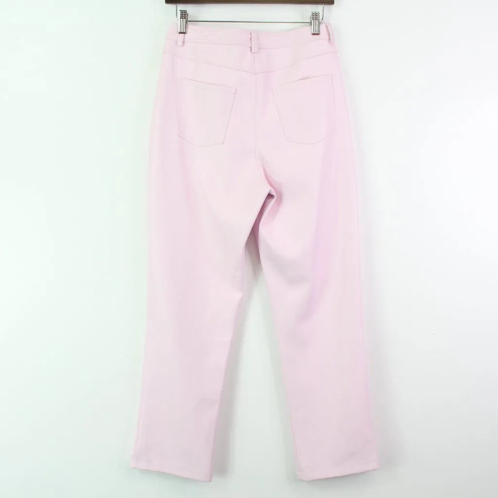 Halogen Faux Leather Straight Leg‎ Pants Light Pink Size 4 - Image 6