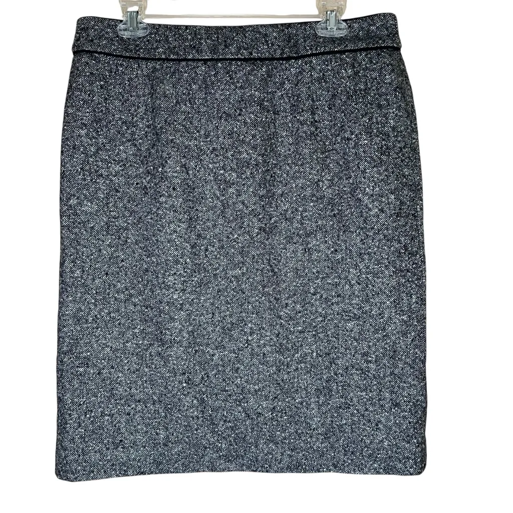 MICHAEL KORS 100% Virgin Wool Tweed Pencil Skirt Knee-length Button-Front Sz 12 - Image 7