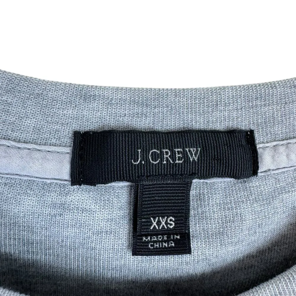 J. Crew Gold Foil Metallic Gray 3/4 Sleeve Crew Neck Sweatshirt Size XXS - Image 5